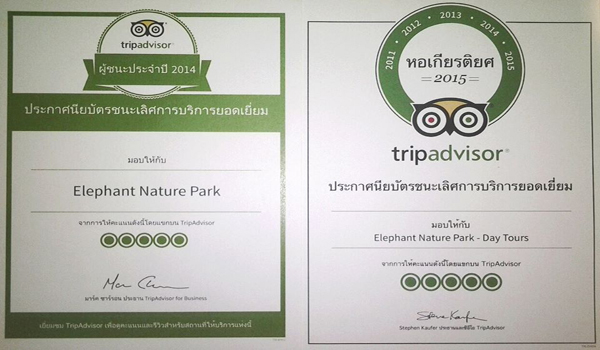 Thank you to all supporters for a nice review of Elephant Nature Park TripAdvisor. - Elephant Park