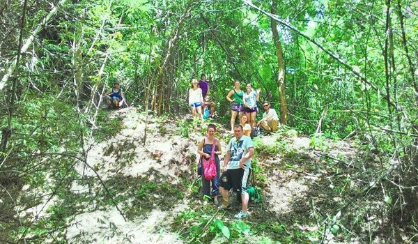 Relaxing in the natural surrounding near the park