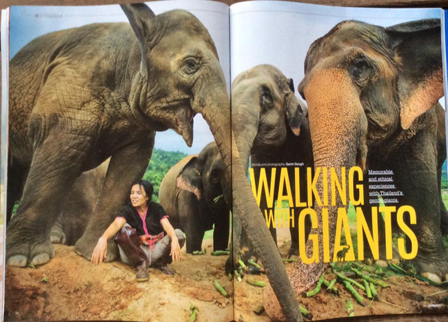 Lek and Elephant Nature Park published on Sawasdee inflight magazine