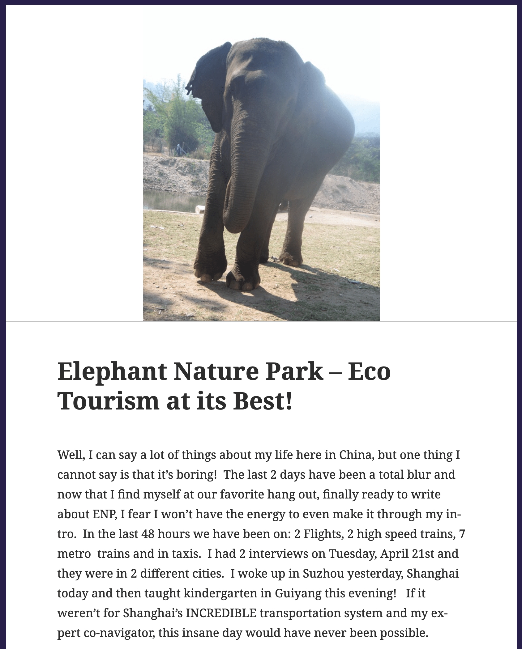 Elephant Nature Park – Eco Tourism at its Best!