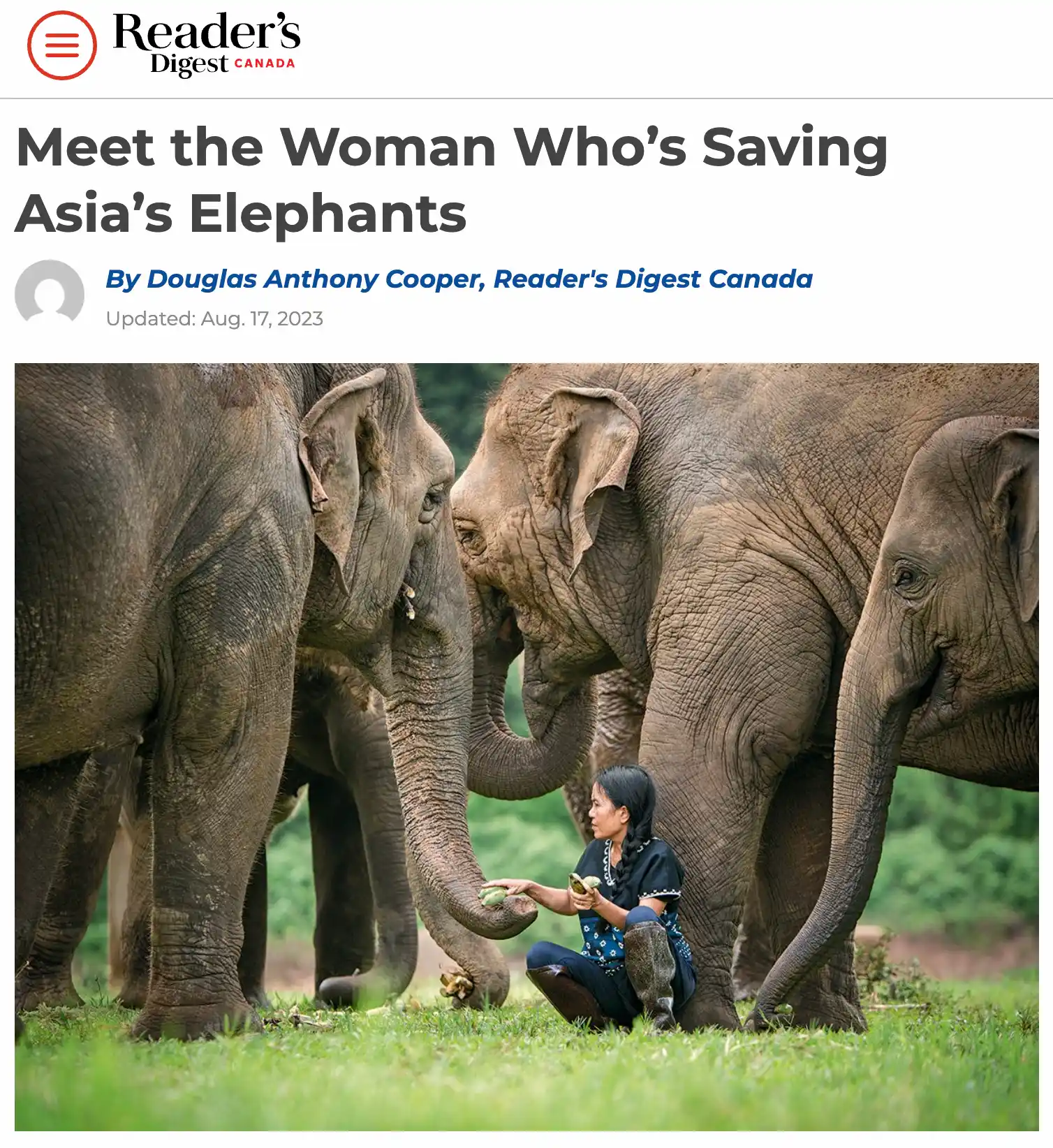 Meet the Woman Who’s Saving Asia’s Elephants – Readers Digest Canada